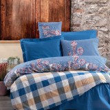 Cumpara ieftin Lenjerie Family Galano Bleumarin, cu 2 cearsafuri de Pilota (Bumbac 100%)