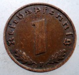 2.570 GERMANIA WWII 1 REICHSPFENNIG 1939 F, Europa, Bronz