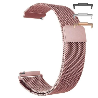 Curea Milanese Loop, compatibila Huawei Watch Fit 2, cu adaptor dedicat, Pink Rose foto