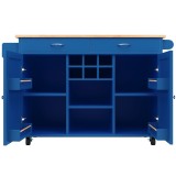 Insulă de bucătărie modernă, Albastru | Aosom Romania