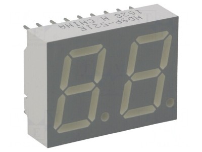 Afişaj LED 7 Segmente Roșu 14,22mm 2 Digits foto