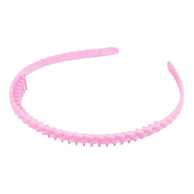 Bentita din plastic cu pieptene Crisalida, latime 1.4 cm, Roz deschis foto
