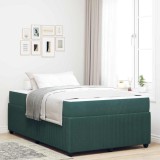 vidaXL Cadru de pat cu saltea Altele Verde &icirc;nchis 120 x 200 cm Catifea