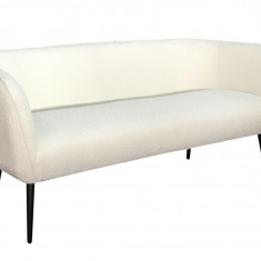 Canapea 3 locuri Avril, Bizzotto, 175 x 70 x 68 cm, otel/poliester Boucle, alb