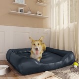 Cumpara ieftin Pat pentru c&acirc;ini, albastru &icirc;nchis 80x68x23 cm piele ecologică