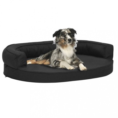 vidaXL Saltea ergonomică pat de c&amp;acirc;ini, negru, 75x53 cm, aspect de in foto
