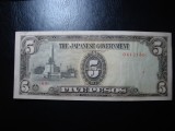 FILIPINE OC. JAPONIA 5 PESOS 1943 EXCELENTA
