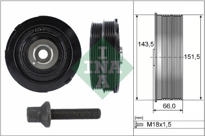 INA 544 0069 20 Set fulie, arbore cotit foto