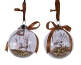 Cumpara ieftin Glob decorativ - Bauble Glass Camel Brown Bow &amp; Sequins - mai multe modele | Kaemingk