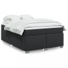 VidaXL Pat box spring cu saltea, negru, 160x200 cm, piele ecologică 3285217