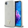Husa MagSafe pentru Apple iPhone 16e, Guess, Peony Grained Hot Stamp Triangle , Bej