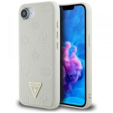 Husa MagSafe pentru Apple iPhone 16e, Guess, Peony Grained Hot Stamp Triangle , Bej