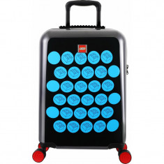 Troller 20 Inch, Material Abs, Lego Brick Dots - Negru Cu Puncte Albastre