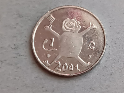 M3 C50 - Moneda foarte veche - Olanda ante euro - 1 gulden omagiala - 2001 foto