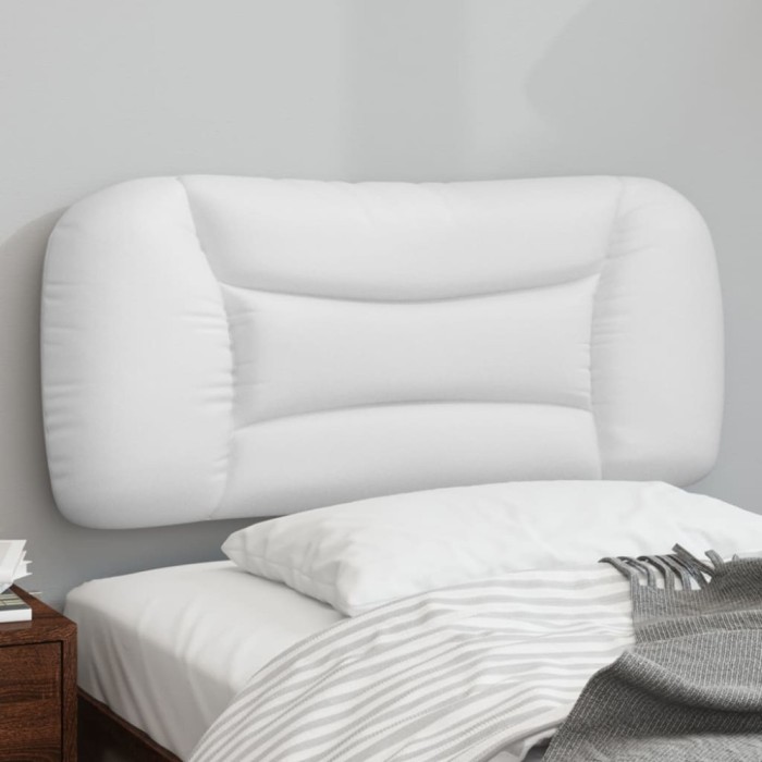 vidaXL Pernă pentru tăblie pat, alb, 80 cm, piele artificială