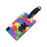 Eticheta pentru identificare bagaje, 6,5 x 10 cm, Puzzle multicolor