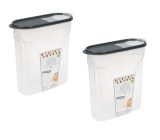 Set 2 buc, Cutie gradata pentru depozitarea alimentelor, din plastic cu capac dublu gri, 4l, 23x10x26.5cm, transparent, ConceptSeller, Oem