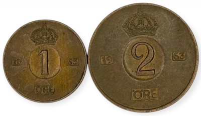 SUEDIA lot / set : 1 + 2 ORE 1963 [1] km 820 + 821 foto