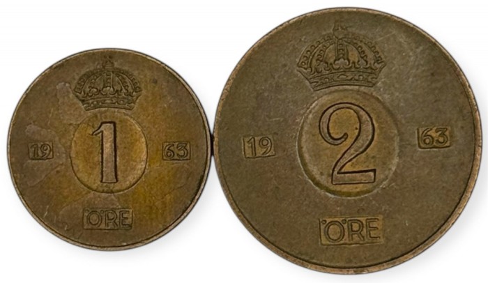 SUEDIA lot / set : 1 + 2 ORE 1963 [1] km 820 + 821