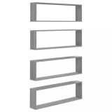 Cumpara ieftin Rafturi de perete cub, 4 buc., gri sonoma, 100x15x30 cm, lemn