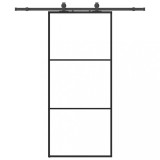 Cumpara ieftin Usa glisanta cu set de feronerie neagra 90x205 cm Sticla ESG