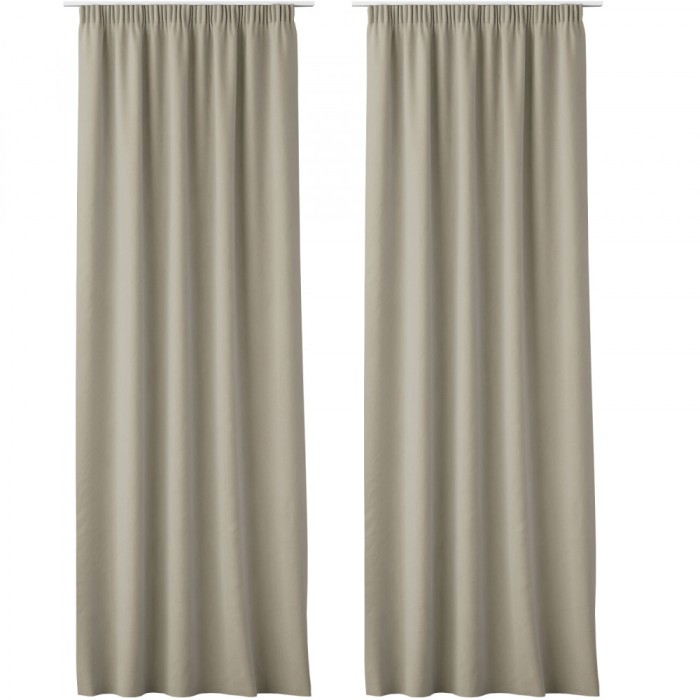 Set 2 Draperii Lola cu rejansa Jemidi, 140 x 250 cm, Bej, Poliester, 55308.11.02