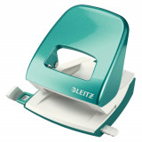 Perforator Leitz 5008, 30 Coli, Turcoaz Metalizat, din Metal si Plastic, Perforator 30 Coli, Perforator 30 Foi, Perforator Modern, Perforatoare Leitz,