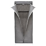 Dulap textil haine cu raft si bara umerase, 70 x 45 x 160 cm, Gri