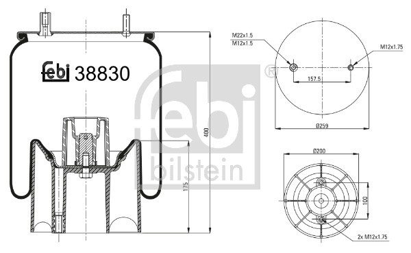FEBI BILSTEIN 38830 Burduf, suspensie pneumatica