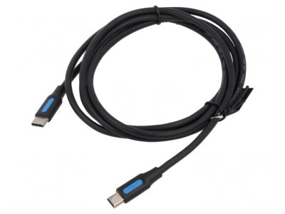 Cablu USB 2.0 USB B mini la USB C 1,5m Negru foto