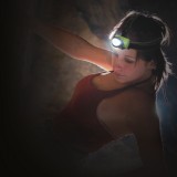 Lanternă Cap LED, 220 Lumens, Reglabilă, Verde Lime/Negru, 7x4x5cm