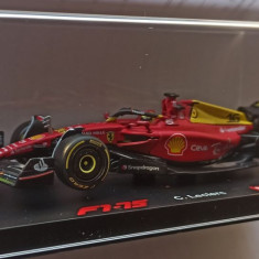 Macheta Ferrari F1-75 Leclerc cu pilot Formula 1 Monza 2022- Bburago 1/43 F1