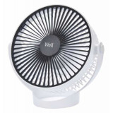 Ventilator portabil Well Brisk, 18 cm, 5 W, 1200 mAh, 50 dB, 3 viteze, acumulator, autonomie 2-4 ore, Alb