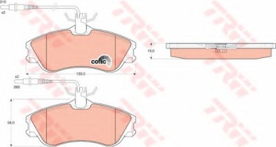 Set placute frana,frana disc PEUGEOT 306 Break (7E, N3, N5) (1994 - 2002) TRW GDB1260 foto