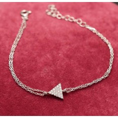 Bratara din Argint-- Triunghi Echilateral cu Zirconii-- Arg271D