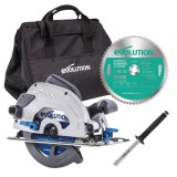 Pachet ierastrau circular de mana Evolution S185CCSL 185mm + disc otel + disc aluminiu + geanta
