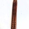 Fluier dublu ingemanat frumos ornamentat incrustat, de lemn, 9 orificii, 32cm