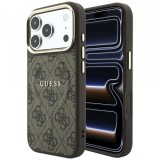 Husa MagSafe pentru Apple iPhone 18 Pro Max / 17 Pro Max, Guess, 4G Embossed Classic, Maro