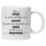 Cana alba personalizata Doar o nasa te poate imbratisa ca o mama, INOVATIX&reg;. 330ml