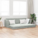 VidaXL Sofa Pat pentru Podea 2-in-1 Gri Deschis 213x144x60 cm Catifea