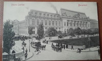Carte postala, Bucuresti, Palatul de Justitie, perioada interbelica foto