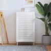VidaXL Ușă de dulap design lambriu, alb, 99,3x59,4 cm, lemn masiv pin