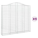 Cumpara ieftin Cosuri gabion arcuite 9 buc, 200x30x180/200cm, fier galvanizat