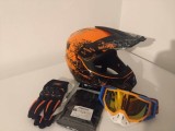 Cumpara ieftin Casca Moto Enduro ATV cu Ochelari, Manusi si Cagula. Marimi S, M, L, XL. Omologata ECE