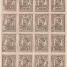 RO-184-ROMANIA 1909-TIPOGRAFIATE-L:p 63F-bloc de 16 timbre nestampilate MNH