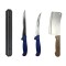 Set cutite profesionale de macelarie, filetat, transat, dezosat, 2 cutite, suport magnetic, satar