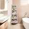 Etajera de colt, din PVC, cu 5 rafturi, dimensiuni 106x30x30cm, usor de asamblat, finisaj mat, alb
