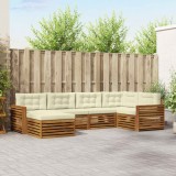 vidaXL Set de canapele de exterior cu pernă 6 pcs Natural și Crem 3373745