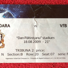 Bilet meci fotbal FC TIMISOARA - VFB STUTTGART (Champions League 18.08.2009)