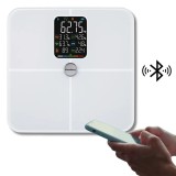 Cantar de baie smart, afișaj LCD, conectare prin Bluetooth capacitate 180 kg, alb, Klausberg